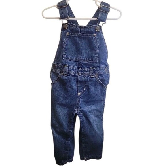 Old Navy 18-24 months Baby Overalls Jeans Snap‎ Button Legs Pockets Adjusts 2018 - Picture 1 of 10